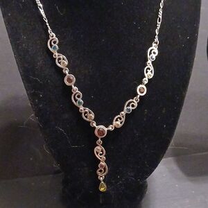 M4M Multi Color Tear Drop Necklace